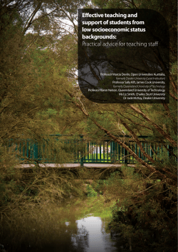 Practical advice for teaching staff - Effective teaching and support of