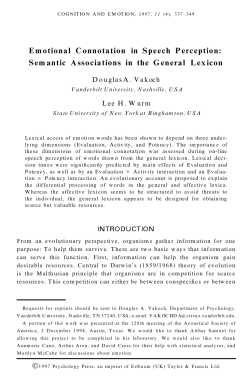 Emotional Connotation in Speech Perception: Semantic