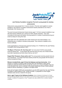 Jack Petchey Foundation recognises Thurrock`s young people for
