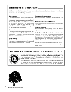 Information for Contributors - Rhode Island Medical Society