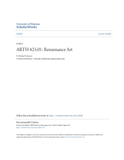 ARTH 425.01: Renaissance Art - ScholarWorks @ UMT