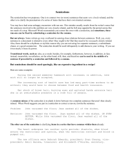Semicolons - Shoreline School District