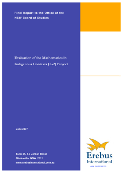 Evaluation of the Mathematics in Indigenous Contexts (K