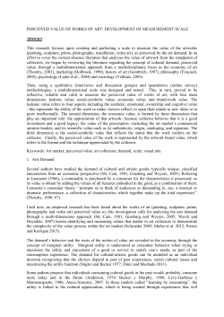 Perceived Value of Art: Development of Measurement Scale