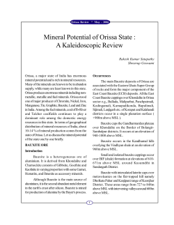 Mineral Potential of Orissa State : A Kaleidoscopic
