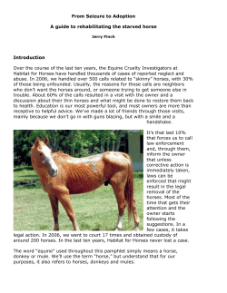 From Seizure to Adoption: A Guide to Rehabilitating the Starved Horse