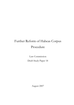 Further Reform of Habeas Corpus Procedure