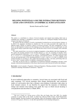 meaning potentials and the interaction between