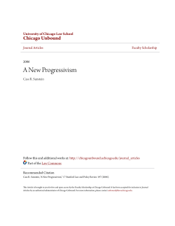 A New Progressivism - Chicago Unbound