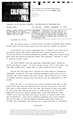 public almost evenly divided on whether patty hearst