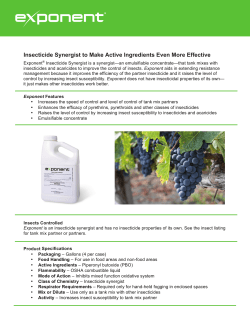 Exponent Insecticide Synergist Quicksheet - 2015-EXP