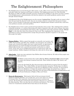 The Enlightenment Philosophers