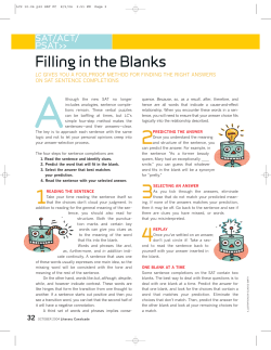 Filling in the Blanks SAT sentence completions