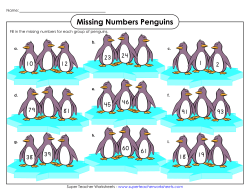 Missing Numbers Penguins - Super Teacher Worksheets
