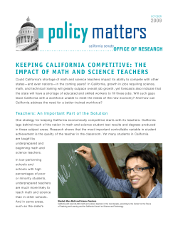 keeping california competitive: the impact of math and science