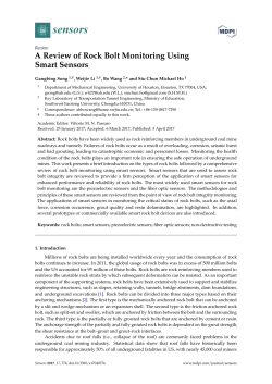 A Review of Rock Bolt Monitoring Using Smart Sensors