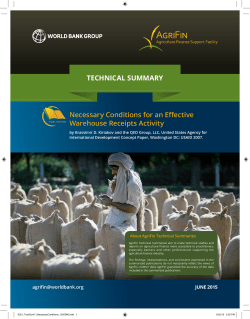 TECHNICAL SUMMARY Necessary Conditions for an Effective