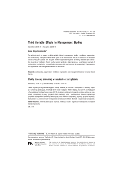 Third Variable Effects in Management Studies