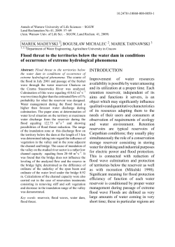 INTRODUCTION Flood threat to the territories below the water dam