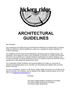 Architectural Guidelines - The Village of Hickory Ridge