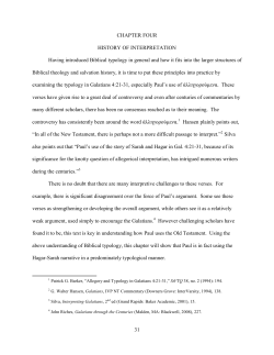 31 CHAPTER FOUR HISTORY OF INTERPRETATION Having