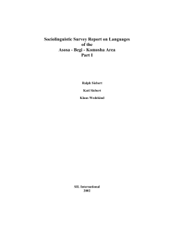Sociolinguistic Survey Report on Languages of the Asosa