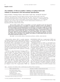 The Solubility of Microcrystalline Cellulose in Sodium Hydroxide