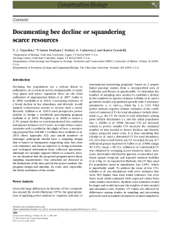 Documenting bee decline or squandering scarce resources