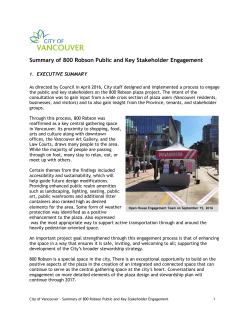 800 Robson St public and key stakeholder
