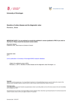 University of Groningen Genetics of celiac disease and its