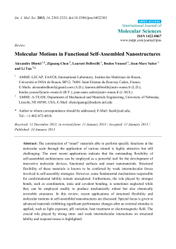 Molecular Motions in Functional Self