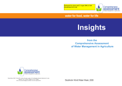 Insights from the Comprehensive Assessment of Water