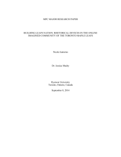 rhetorical devices in the online imagined community of the toronto