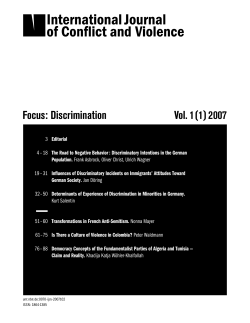 Focus: Discrimination Vol. 1(1) 2007