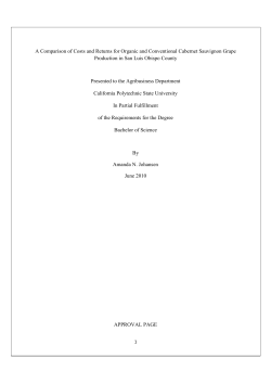 A Comparison of Costs and Returns for Organic and Conventional