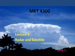 Lecture 4: Radar and Satellite
