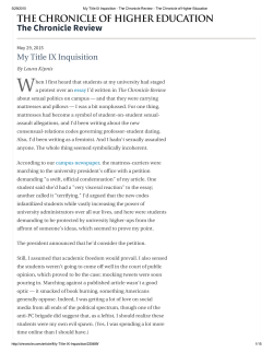 My Title IX Inquisition The Chronicle Review