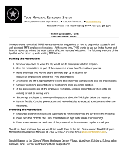 Tips for Successful TMRS Employee Presentations