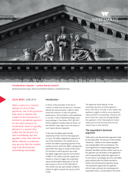 Acceleration clauses - Werksmans Attorneys