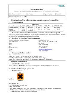 MSDS Glucose - Erba Lachema sro