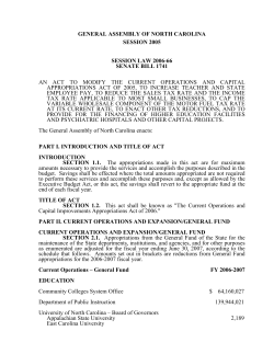 Modify the Current Operations and Capital Improvements