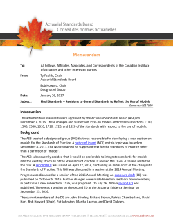 Memorandum: Final Standards &ndash; Revisions to General Standards to