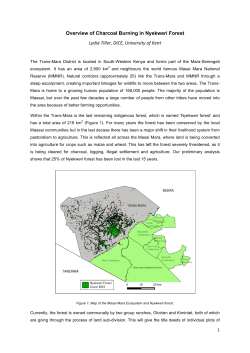 Overview of Charcoal Burning in Nyekweri Forest Lydia Tiller, DICE