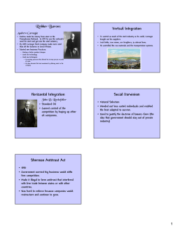 Horizontal Integration Social Darwinism