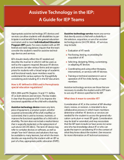 Assistive Technology in the IEP