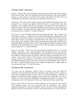 1 The Panic of 1819 &ndash; Document I Synopsis: After the "Era of good
