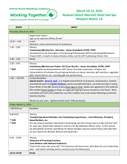 March 10-12, 2016 Newport Beach Marriott Hotel and Spa Newport