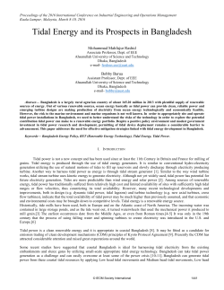 Tidal Energy and its Prospects in Bangladesh