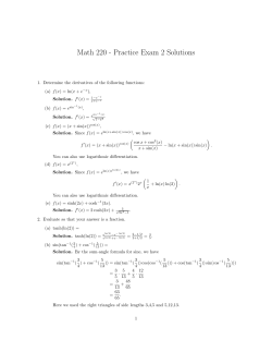 Math 220 - Practice Exam 2 Solutions