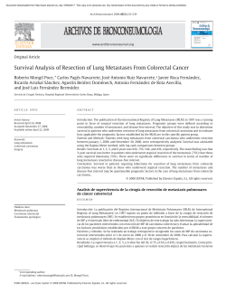 Survival Analysis of Resection of Lung Metastases From Colorectal